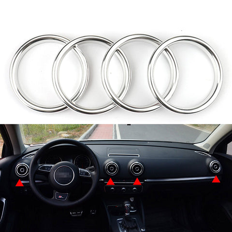 4pcs Chrome Car Auto AC Vent Outlet Decoration Ring Cover Trim for Audi A3 NEW