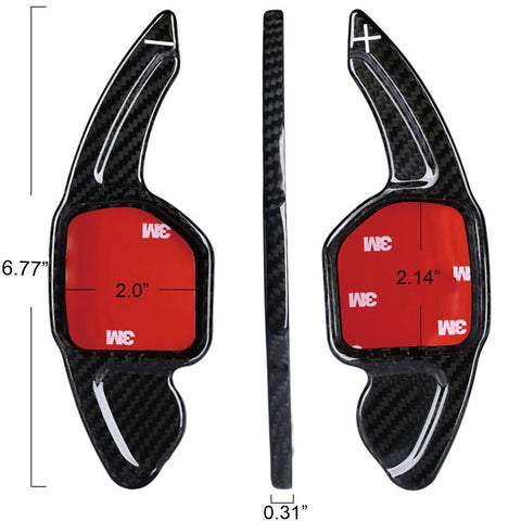 Black/ Red Real Carbon Fiber Steering Wheel Shifter Gear Paddle DSG Extensions For Audi A4L A6L
