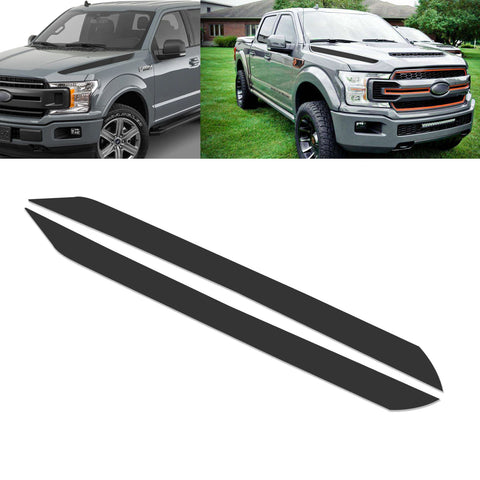 Glossy Black / Matte Black / Glossy Red Hood Spear Cowl Stripe Graphic Vinyl Decal Sticker for Ford F150 F-150 2015-2019