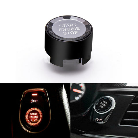 Red / Silver / Blue / Black Crystal Start Stop Button Cover Trim Engine Ignition Switch Replacement Cap for BMW 1 2 3 4 5 7 Series X1 X3 X5