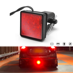 15-LED Red Lens Tow Hitch Receiver Brake Tail Light w/ Adapter For Truck 2"