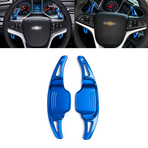 Blue Add-on Steering Wheel Paddle Shift Extension For Chevy Camaro 2012-2015