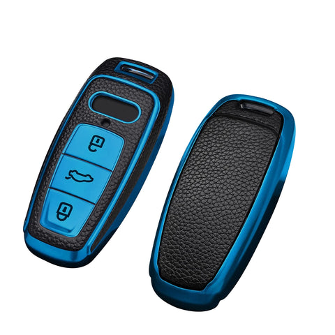 Blue Soft TPU Anti-dust Full Seal Remote Key Fob Cover For Audi A6L A7 A8 E-Tron
