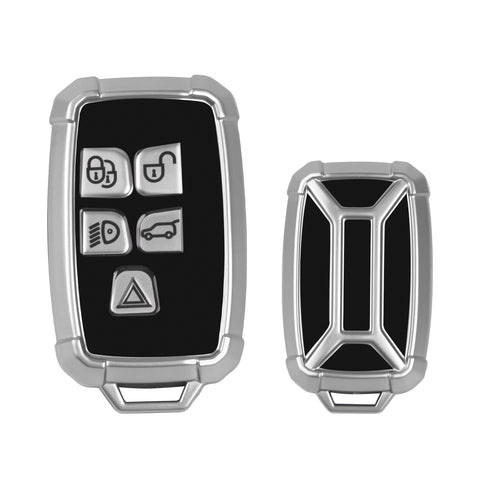 Iron Armor Style Silver Full Cover Remote Key Fob Cover For Range Rover 2013-2017