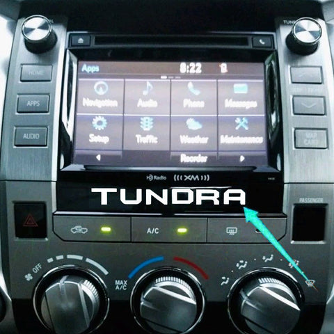 Red / White Dashboard Radio Letter Insert Overlay Vinyl Decal Sticker for Toyota Tundra 2014-2019