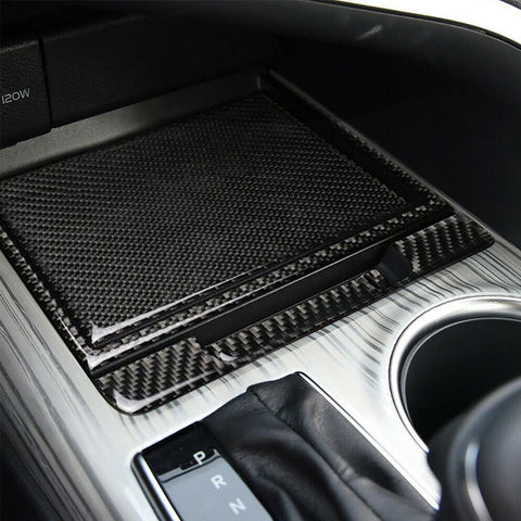 Real Carbon Fiber Interior Center Console Ashtray Storage Box Panel Cover Trim Decals Stickers for Toyota Camry 2018-2024