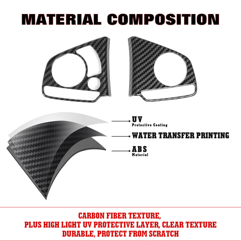 For Honda Civic 2016-2021 Carbon Fiber Texture Steering Wheel Button Cover Trim