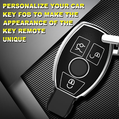 For Mercedes Benz Key Fob Cover, Key Fob Case for Mercedes Benz C E M S CLA CLS CLK GLC GLK G Class Soft TPU Full Cover Protection Smart Remote Keyless Entry Key Fob Shell, Black