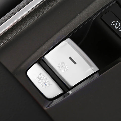 Red / Silver Aluminum Handbrake Button Cap for Honda Accord 2018-2020, Car Electronic Handbrake Parking P Gear BRAKE HOLD Frame Cover Decal Trim