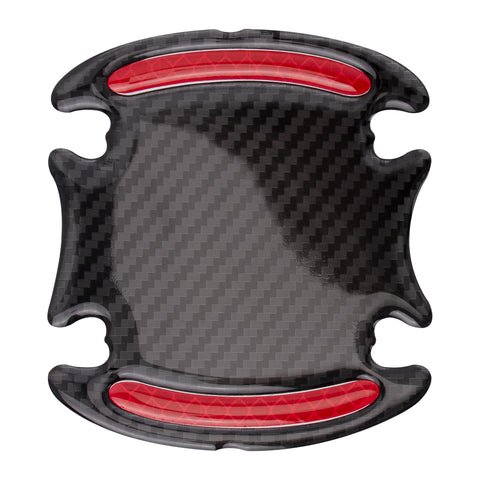 8pcs 3D Carbon Fiber Pattern Night Reflective Safety Warning Door Handle Protective Paint Guard Sticker Anti-Scratch Anti-Collision Decal Compatible with Most Cars Trucks SUV