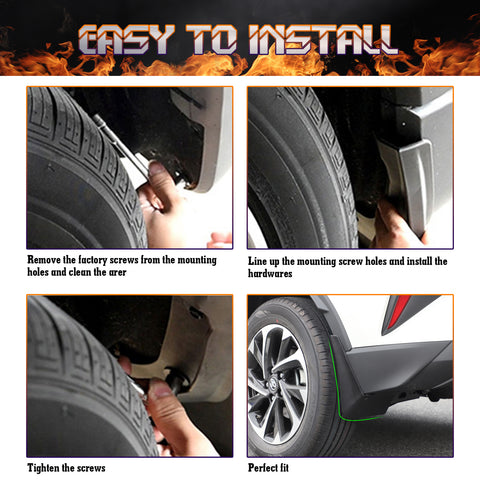 4pcs/Set Black Mud Flaps Mudguard Dirt Fender Cover For Toyota C-HR 2018-2021