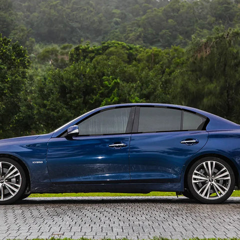 Gloss Black Chrome Delete Blackout Window Cover Decal For Infiniti Q50 2016-2020