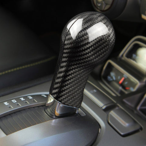 Real Carbon Fiber Interior Gear Shift Knob Cover Overlay Trim Decals for Chevrolet Camaro 2010 20011 2012 2013 2014 2015