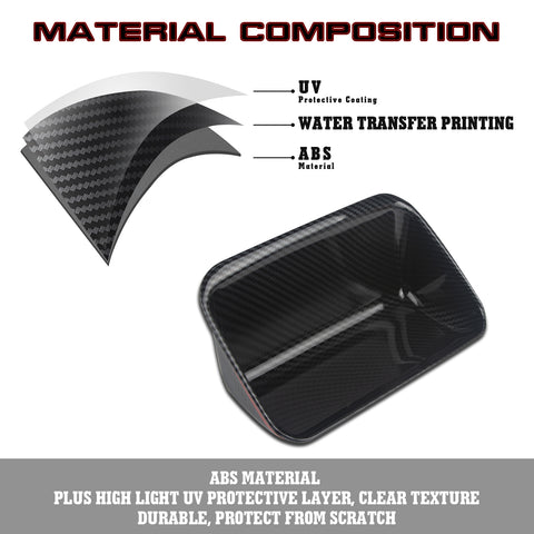 Carbon Fiber Texture Center Storage Box Cover Trim For Toyota Corolla 2020-2023