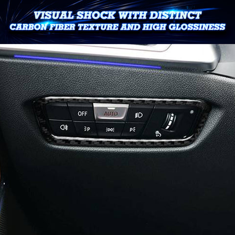 Carbon Fiber Pattern Inner Headlight Switch Frame For BMW 3 Series G20 2019-2021