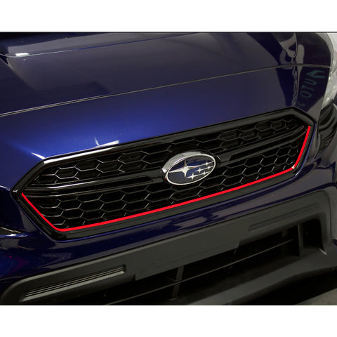 Glossy Red / Fluorescent Yellow / Fluorescent Green Front Grille Pinstripe Vinyl Sticker, Pre-cut Styling Front Hood Panel Edge Molding Trim Decal for Subaru WRX STI 2015-2017