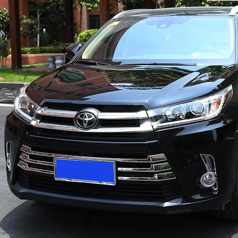 Chrome Front Fog Light Cover Trim Decoration for Toyota Highlander 2017+ Facelift