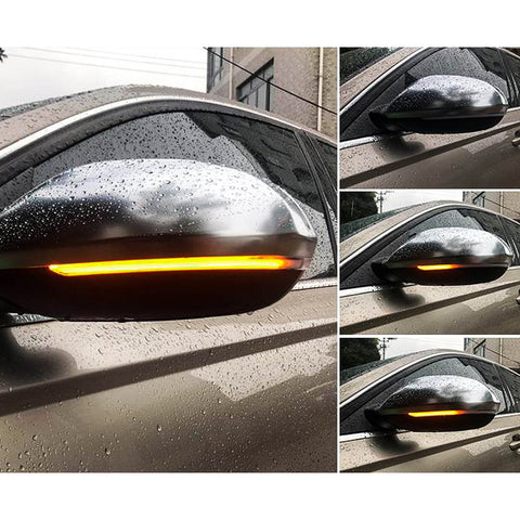 Amber LED Side Mirror Turn Signal Light for VW Volkswagen Golf MK7 GTI 2013-up, Smoked Black Dynamic Sequential Blink Side Mirror Marker Lens