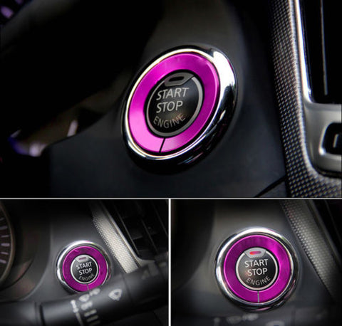 RED / BLUE / Purple engine start stop push button knob key switch decor ring trim for Infiniti