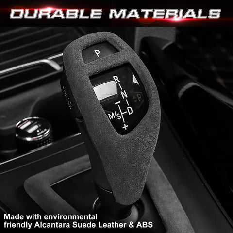 For BMW F22 F30 F33 F34 F20 Alcantara Suede Leather Gear Shift Knob Cover Trim