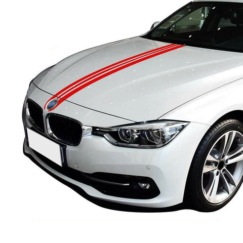 Black / Red JDM Hood Stripe Sticker Sporty Racing Car Body Rear Trunk Vinyl Decal Trim for BMW 1 2 3 5 6 7 Series