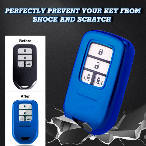 TPU Blue Shockproof Smart Key Fob Holder For Honda Honda CR-V CR-V FIT Civic