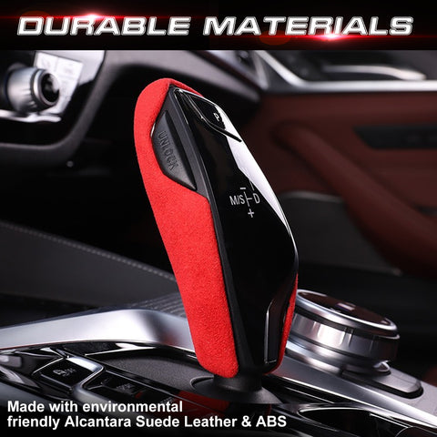 Red Suede Leather Gear Shift Lever Head Knob Cover For G30 G32 G11 G01 2017-up