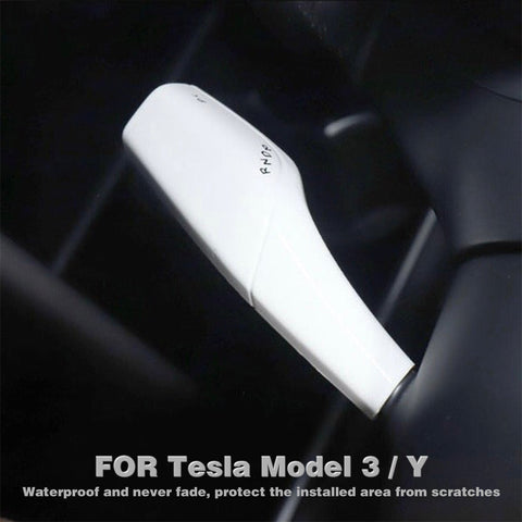 2Pcs White Steering Wheel Wiper Column Lever Rod Overlay Cover Trims For Tesla Model 3 2017-2023 & Model Y 2020-up