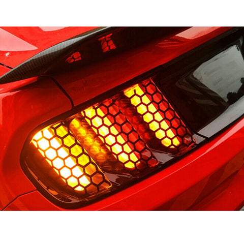 for Ford Mustang 2015-2019 Rear Tail light Lamp Honeycomb Sticker Vinyl Decal Trim, Car Exterior Accessories