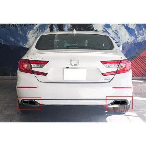 Stainless Steel Rear Cylinder Exhaust Output Tailpipe Frame Cover Trim for Honda Accord 2018 2019