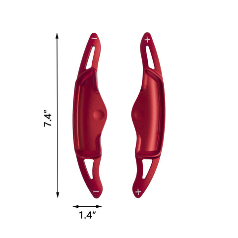 2x Aluminum Red Steering Wheel Paddle Shifter Extensions For Hyundai Genesis G70