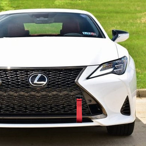 Blue / Black / Red JDM Style Tow Hole Adapter with Towing Strap for Lexus IS CT RC RX GS ISF