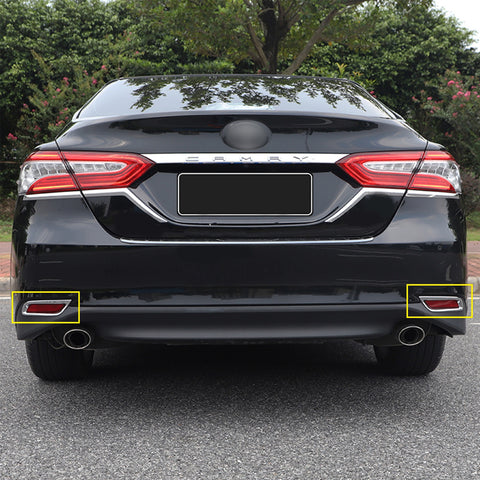 2x ABS Chrome Rear Fog Light Frame Cover Moulding Trim for Toyota Camry SE XSE 2018-2024