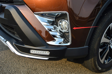 2x ABS Chrome Front Fog Light Frame Cover Molding Trim for Toyota RAV4 2016-2018