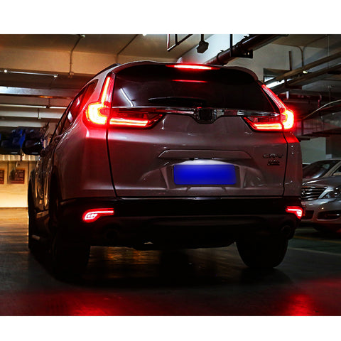 Red LED Rear Bumper Reflector Brake Tail Rear Fog Light for Honda CR-V 2017-2018