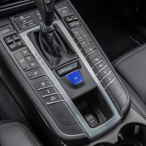 Car Interior Parking Brake P Button Switch Knob,Handbrake Button Frame Decoration Cover Sticker Compatible with Porsche Macan 2014-2021 (Blue)