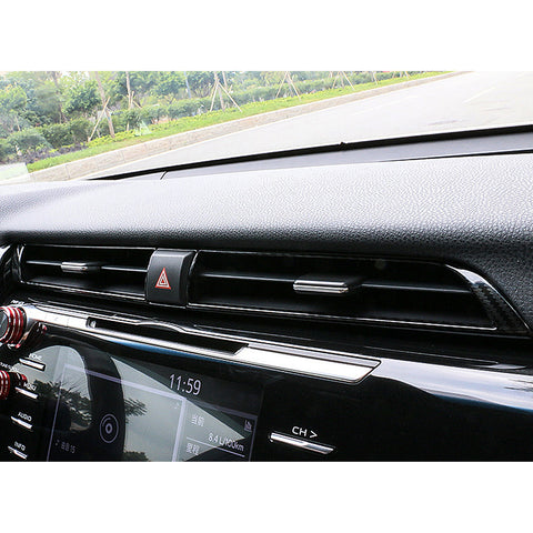 ABS Carbon Fiber / Red ABS Middle Air Vent Outlet Trim for Toyota Camry 2018 2019 2020