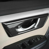 4pcs for Honda CRV CR-V 2017 2018 2019 2020 2021 Interior Door Handle Bowl Cover Trim, ABS Carbon Fiber Car Inner Door Handle Bowl Panel Frame Decor