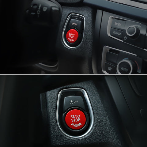 Red Car Engine Start Stop Switch Push Button Cover for BMW F30 F10 F15 F25 F48 X1 X3 X4 X5 X6 (F Class with OFF Button)