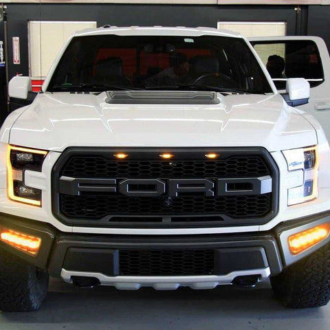 2pcs High Power Dual Color White Amber 5-LED Switchback Fog Lights for Ford F-150 Raptor 2017-2018