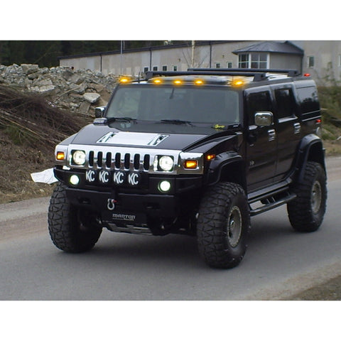 5pcs LED Cab Roof Light Kit for Hummer H2 SUT 2003-2009, Smoke Lens Cap Roof Running Lamp, Amber LED Cab Marker Light, Direct OEM Replacement Car Roof Top Clearance Light Assembly