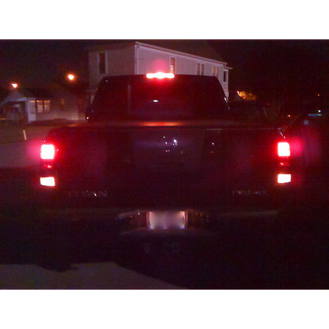Chrome / Smoked Housing LED 3rd Third Brake Tail Light High Mount Stop Cargo Lamp for Nissan Titan 2004-2015, Super Bright 26-SMD
