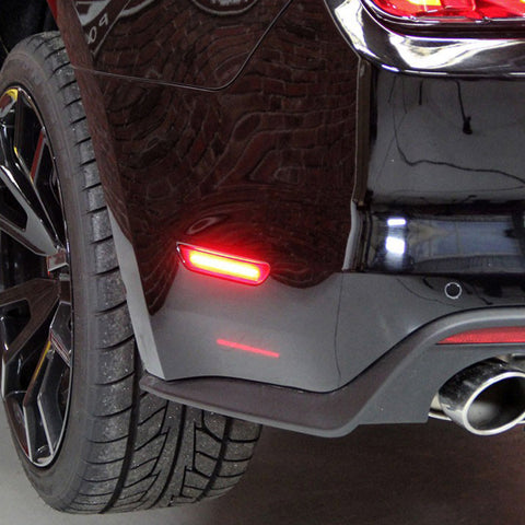 Set Red Rear Bumper Side Marker Light Smoked Lens Reflector for Ford Mustang 2015-2019, Direct Replace OEM Side Marker Lamp Kit Assembly