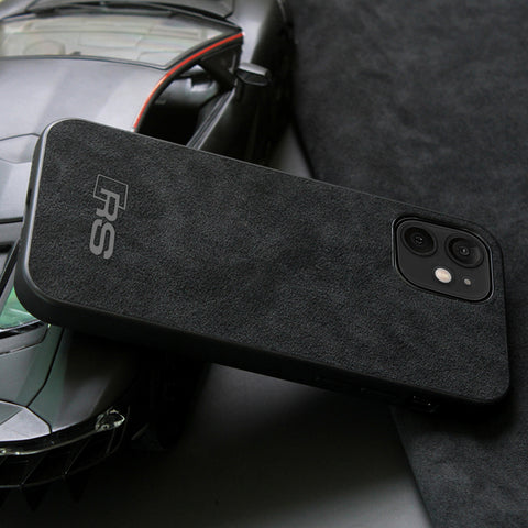 Ultra Thin Lightweight Luxury Alcantara Suede Leather RS Logo Protective Smart Phone Cover Case Protective Designed For Apple iPhone 12 Mini