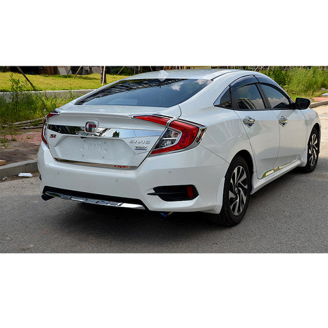 Chrome Rear Bumper Lower Lip Cover Guard Car Body Molding Trim Protector for Honda Civic Sedan 2016-2018