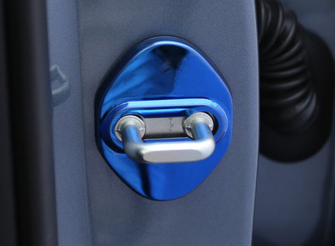 4pcs Blue/Black/Red/Silver Door Lock Cover Stainless Steel Car Door Lock Latches Cover Protector for Toyota Camry 2006-up
