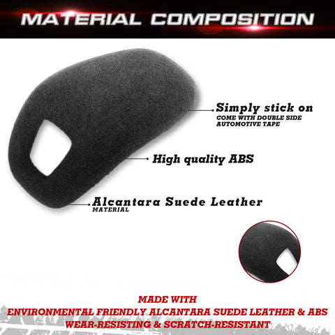 Grey Alcantara Suede Leather Gear Shift Knob Cover For Porsche Panamera 2018-up