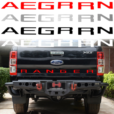 Matte Black / Red / White / Silver Rear Trunk Tailgate Vinyl Decal Insert Letter Sticker for Ford Ranger 2019