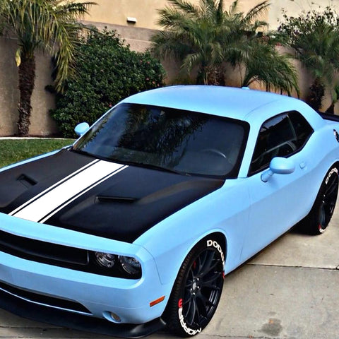 3X White KK Vinyl Front Hood Bumper Fender Trunk Stripe Sticker Decal For Car