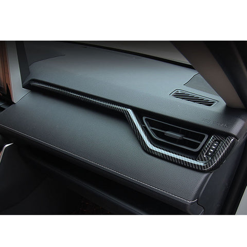 for Toyota RAV4 2019-2024 Center Console Dashboard AC Outlet Cover Trim, ABS Carbon Fiber Central Dashboard Air Vent Frame Moulding